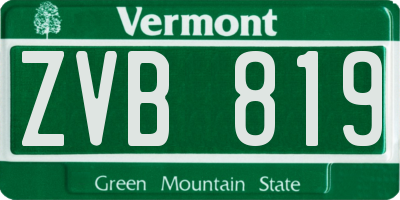 VT license plate ZVB819