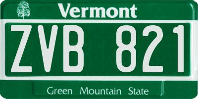VT license plate ZVB821