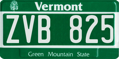 VT license plate ZVB825