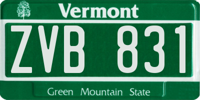 VT license plate ZVB831