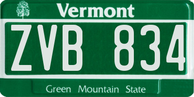 VT license plate ZVB834