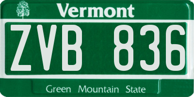 VT license plate ZVB836