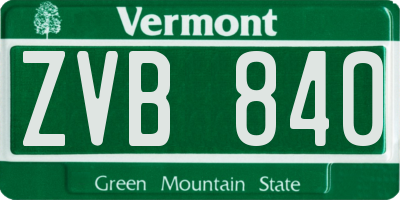 VT license plate ZVB840