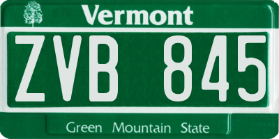 VT license plate ZVB845