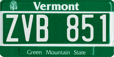 VT license plate ZVB851