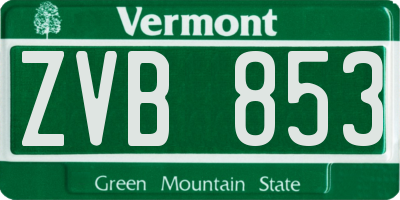 VT license plate ZVB853