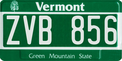 VT license plate ZVB856