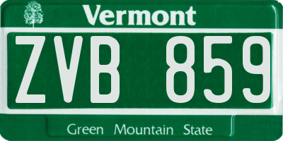 VT license plate ZVB859