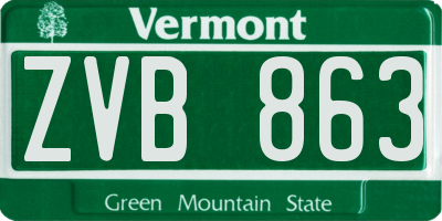 VT license plate ZVB863