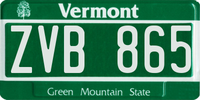 VT license plate ZVB865