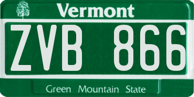 VT license plate ZVB866