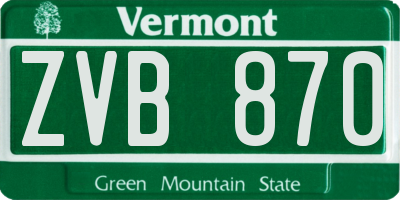 VT license plate ZVB870