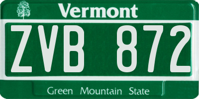VT license plate ZVB872