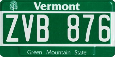 VT license plate ZVB876