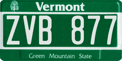 VT license plate ZVB877