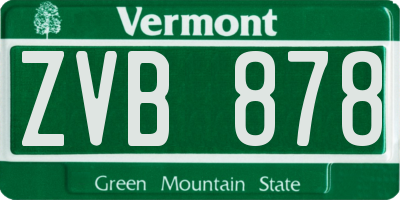 VT license plate ZVB878
