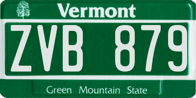 VT license plate ZVB879