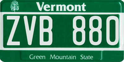 VT license plate ZVB880