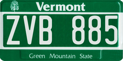 VT license plate ZVB885