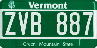 VT license plate ZVB887