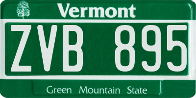 VT license plate ZVB895