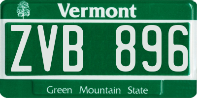 VT license plate ZVB896