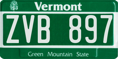 VT license plate ZVB897