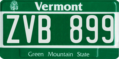VT license plate ZVB899