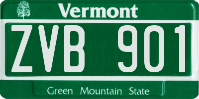 VT license plate ZVB901
