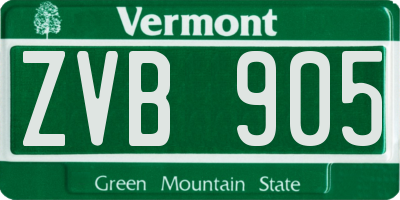 VT license plate ZVB905