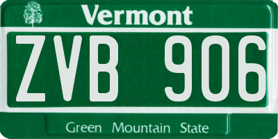 VT license plate ZVB906