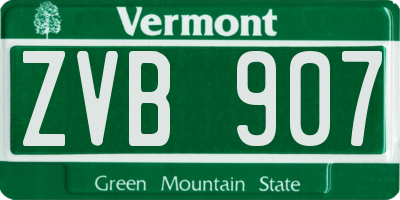 VT license plate ZVB907