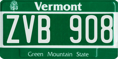 VT license plate ZVB908