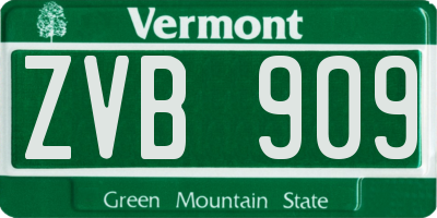 VT license plate ZVB909
