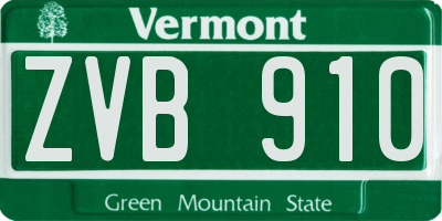 VT license plate ZVB910