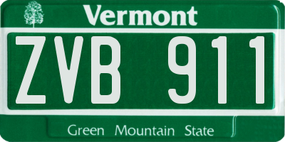 VT license plate ZVB911