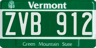 VT license plate ZVB912
