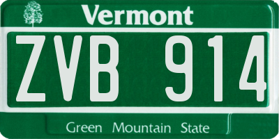 VT license plate ZVB914