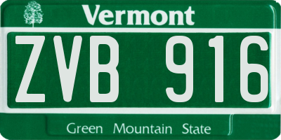 VT license plate ZVB916