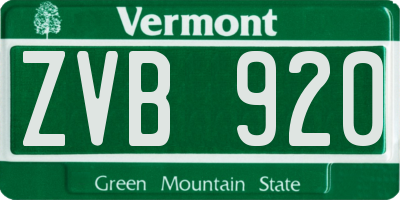 VT license plate ZVB920