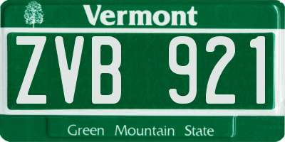 VT license plate ZVB921