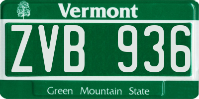 VT license plate ZVB936
