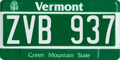 VT license plate ZVB937
