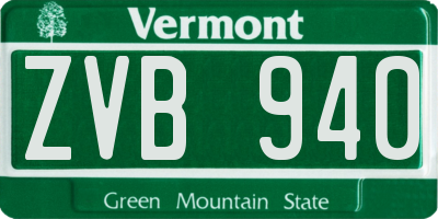 VT license plate ZVB940