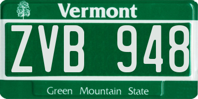 VT license plate ZVB948