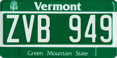 VT license plate ZVB949