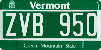VT license plate ZVB950