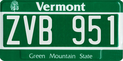 VT license plate ZVB951