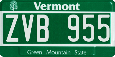 VT license plate ZVB955