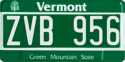 VT license plate ZVB956